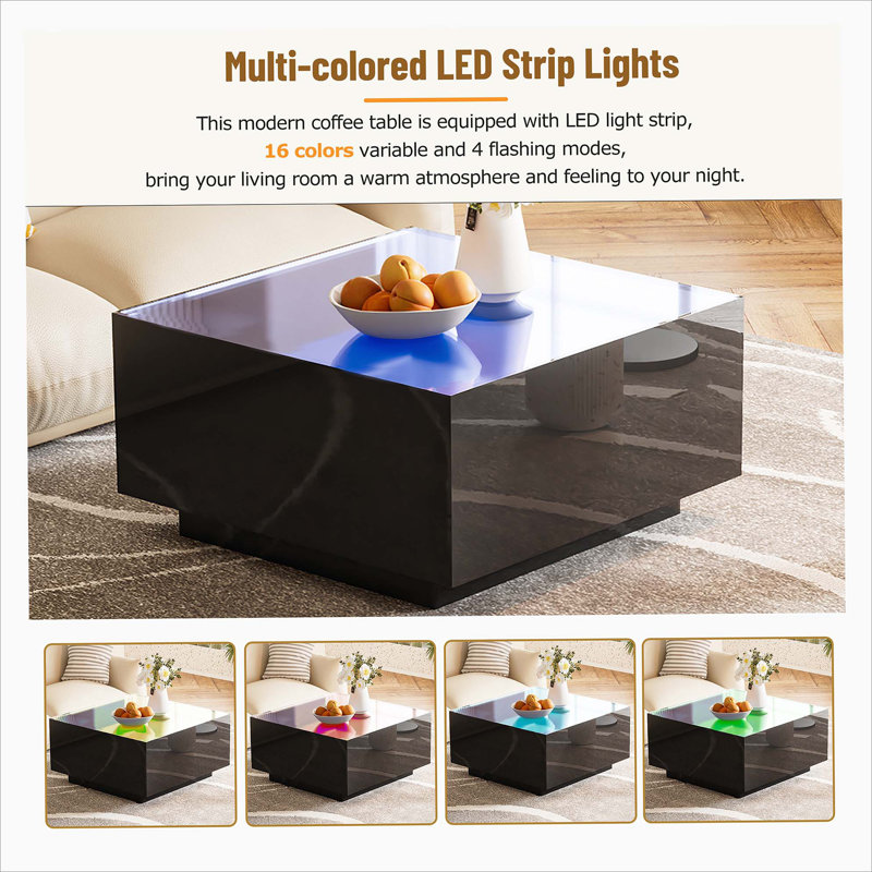 Center table with led lights top